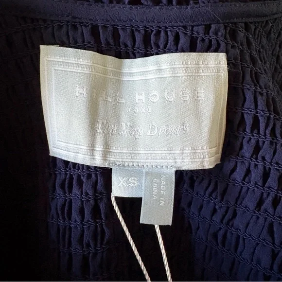 Hill House The Louisa Nap Dress Midi Navy Crepe NWT Size XS